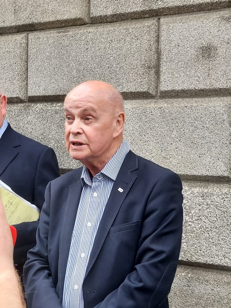 Pat Carey outside the court this morning. Photograph: Mary Carolan