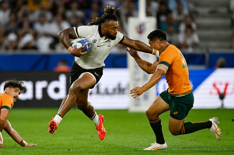 Fiji's Waisea Nayacalevu in action against Australia during the 2023 World Cup. Photograph: Andrew Cornaga/Photosport/Inpho