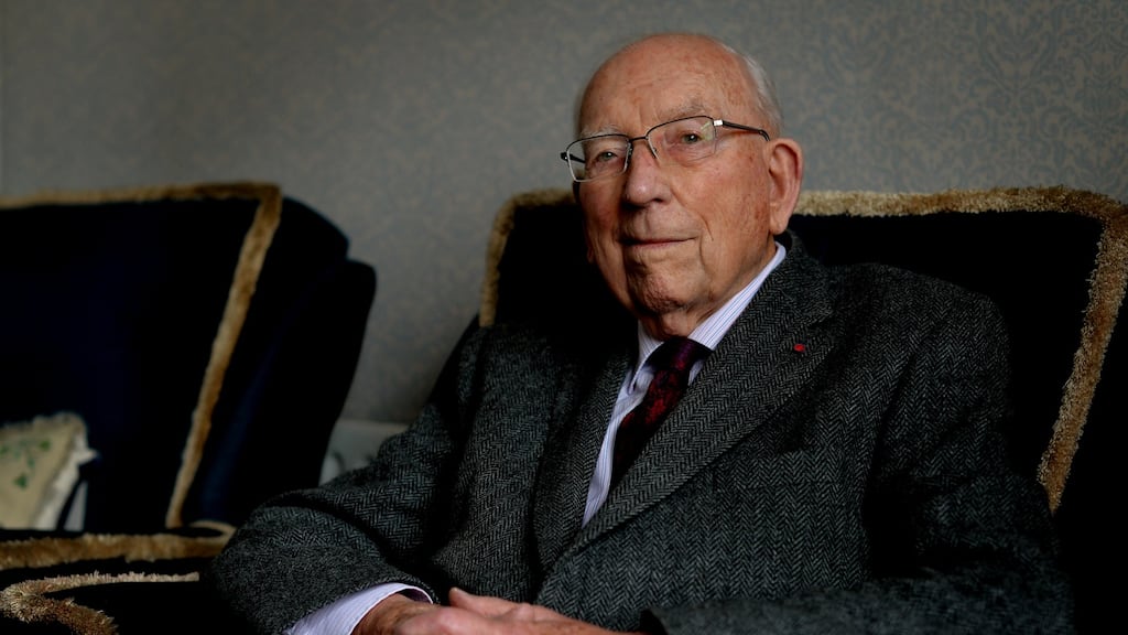 Architect of modern Ireland: TK  Whitaker at home in Dublin in 2014, aged 97. Photograph: David Sleator