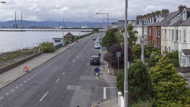The sea wall as it currently stands at Clontarf, beyond the Bull Wall.