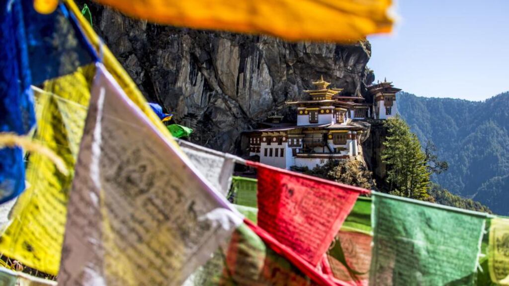 Impossibly photogenic: the Tiger’s Nest, or Taktsang Palphug, monastery, Bhutan’s most sacred site. Photograph: EyesWideOpen/Getty