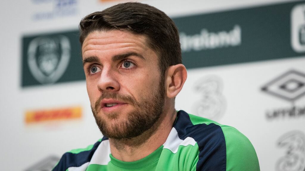 Republic of Ireland left-back Robbie Brady: will captain squad for Tuesday’s friendly against Iceland. Photograph: Ryan Byrne/Inpho