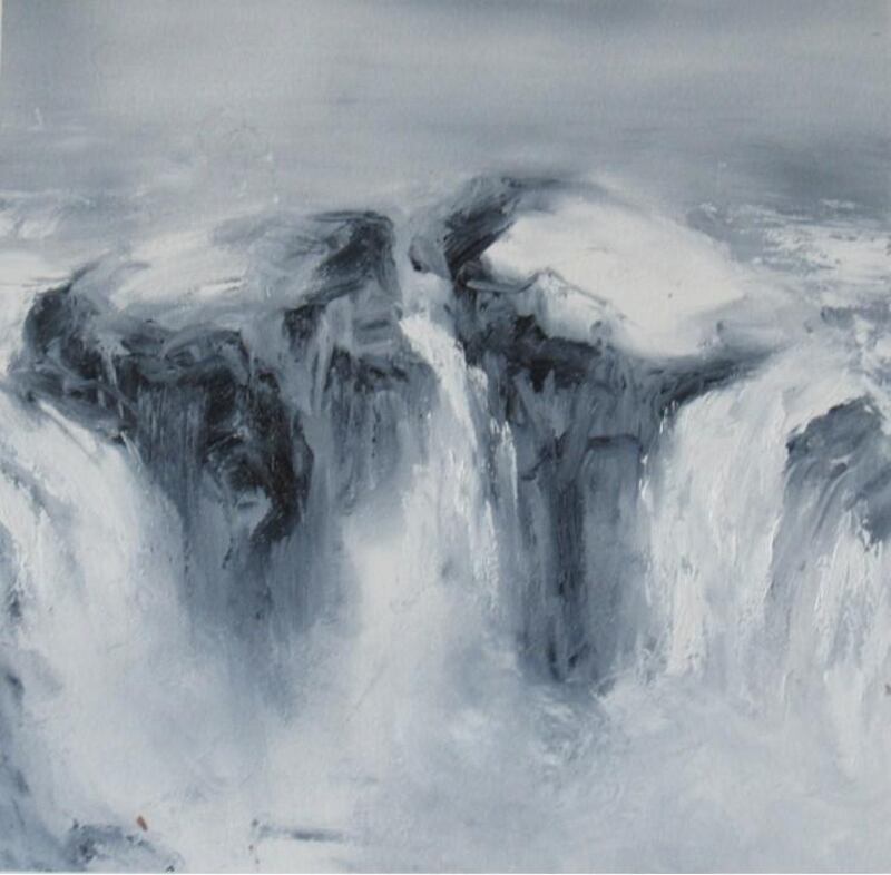 Holly Walsh, ‘Oil study of Godafoss’, oil on paper, Irish Architectural Archive