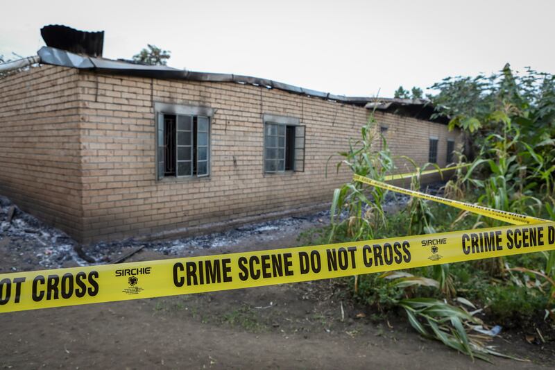 The Mpondwe Lhubiriha Secondary School was attacked on Friday night. Photograph: Hajarah Nalwadda/AP
