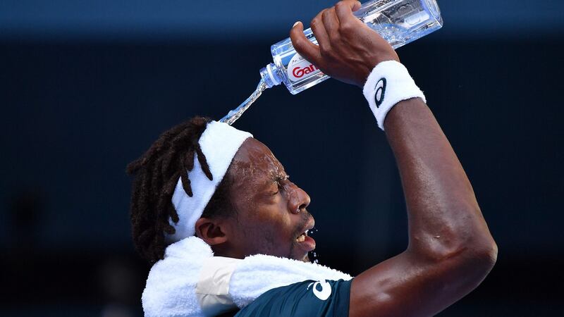 Gael Monfils during his Australian Open defeat to Novak Djokovic. Photograph: Greg Wood/AFP