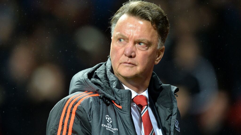 Manchester United manager Louis van Gaal: “We have to score more goals . . . but only one more than the opponent.” Photograph: Martin Rickett/PA Wire.