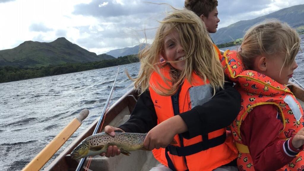 Isabelle McCarthy (9), from Clonbur and Los Angeles, caught this 56kg (1lb 4 oz) on a Green Peter dap close to Red Island on Lough Mask 2.