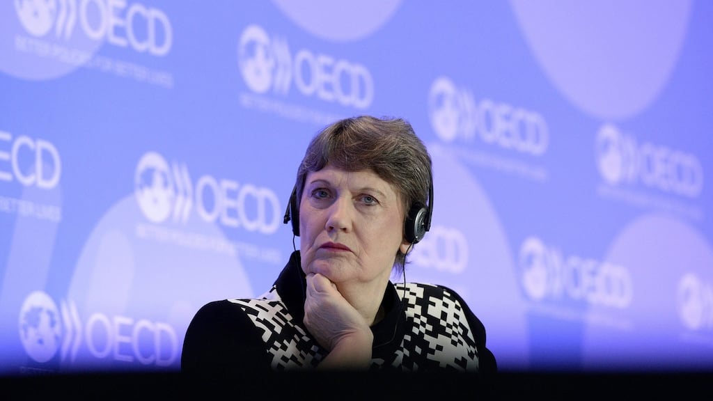 Former New Zealand prime minister, Helen Clark looking on during a forum of the Organisation for Economic Co-operation and Development (OECD) at the OECD headquarter in Paris, France. Ms Clark, the current administrator of the United Nations Development Programme (UNDP), will run for the position of UN secretary-general in the 2016 election. Photograph: Caroline Blumberg/EPA