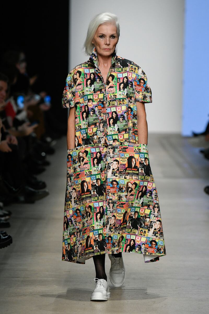 Cartoon coat by Bakhtin, a staple of Fashion Week Russia