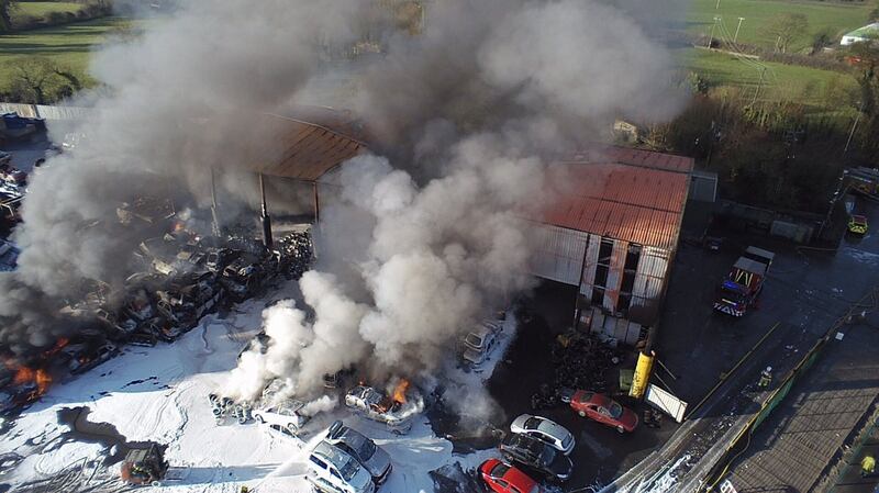 Dublin Fire Brigade photograph showing the St Margarets fire