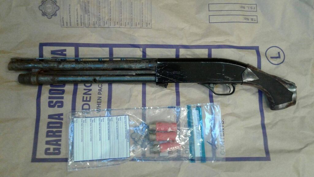 Sawn-off shotgun and ammunition seized. Photograph: An Garda Síochana