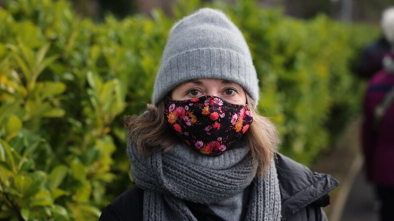 Suzanne McCormack (50) was glad to be at Citywest and anxious to get her booster. Photograph: Dara Mac Dónaill / The Irish Times