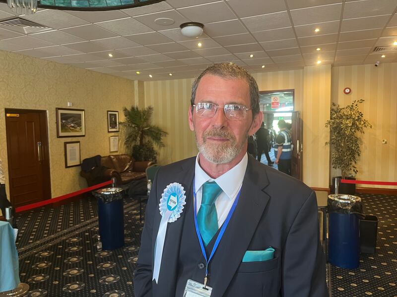 Reform UK candidate Karl Beresford, who is running in Stoke-on-Trent North. Photograph: Mark Paul