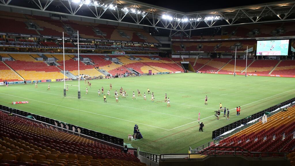 The Brisbane Broncos take on the South Sydney Rabbitohs behind closed doors on March 20th. Photograph: Jono Searle/Getty