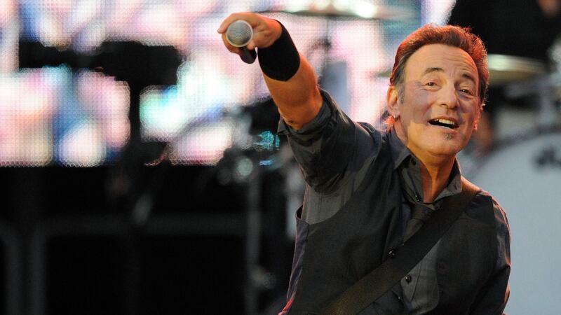 Singer Bruce Springsteen and the E-street band perform during their concert at Molinon Stadium in Gijon, northern Spain June 26th, 2013. Photograph: Eloy Alonso/Reuters