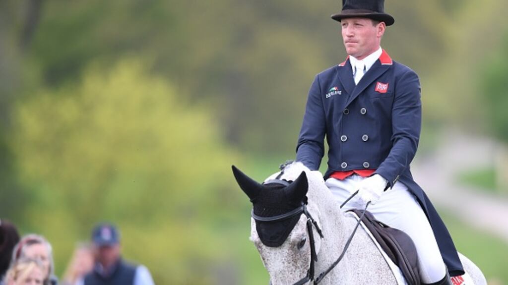 Oliver Townend riding Ballaghmor Class before the Dressage test on day three. Photograph: Simon West/Action Plus via Getty Images