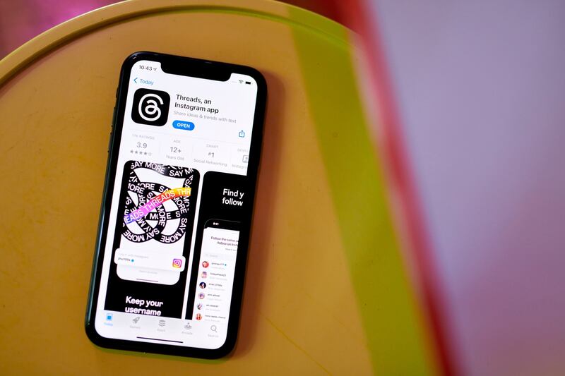 Users of Threads might find certain parallels between the platform’s minimalist feed and character limit, and that of a certain Musk-owned rival. Photograph: Gabby Jones/Bloomberg