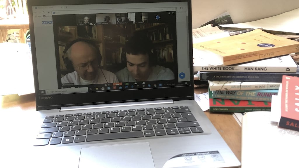 I had the strange experience of attending from my kitchen a global live reading, via Zoom, of James Joyce’s Finnegans Wake