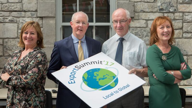 From left to right: Breda Fox (Local Enterprise Office, Galway), Barry Egan (Enterprise Ireland), Pádraig Ó Conghaile (Údarás na Gaeltachta), and Mary Keaveney (WDC) at the official launch of Export Summit