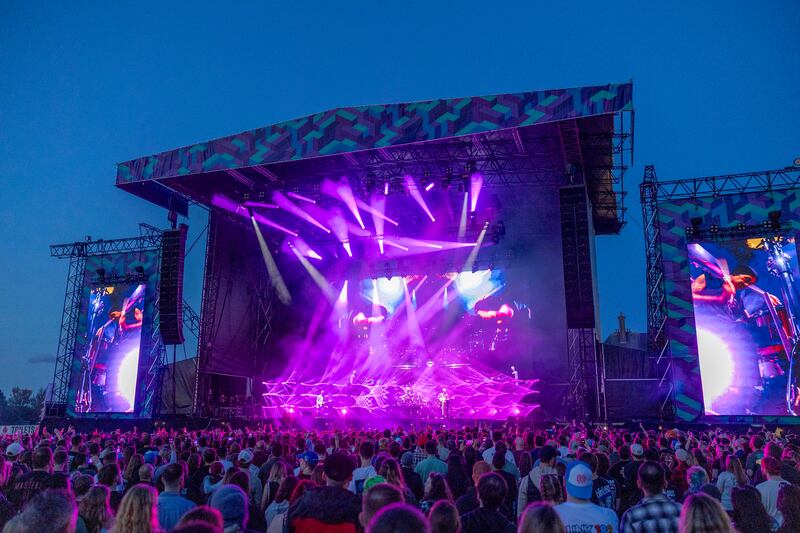 Blink-182 performs at the Royal Hospital Kilmainham in Dublin. Photograph: Tom Honan