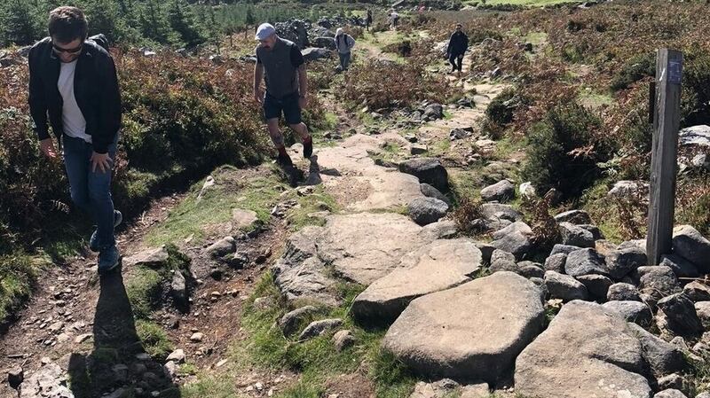 Members of the Dublin Boys Club taking part in a hike