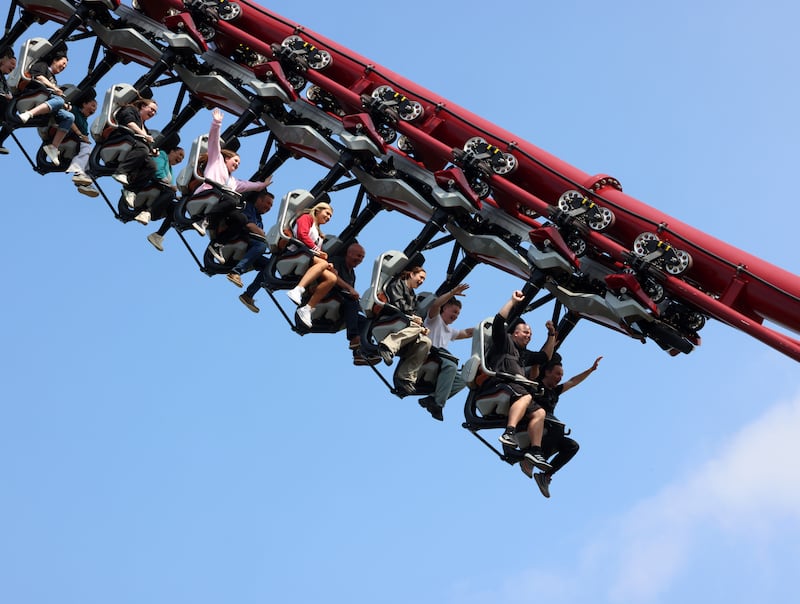 The Na Fianna Force rollercoaster at Tír Na nÓg in Emerald Park, Ashbourne, Co Meath. Photograph: Dara Mac Dónaill/The Irish Times