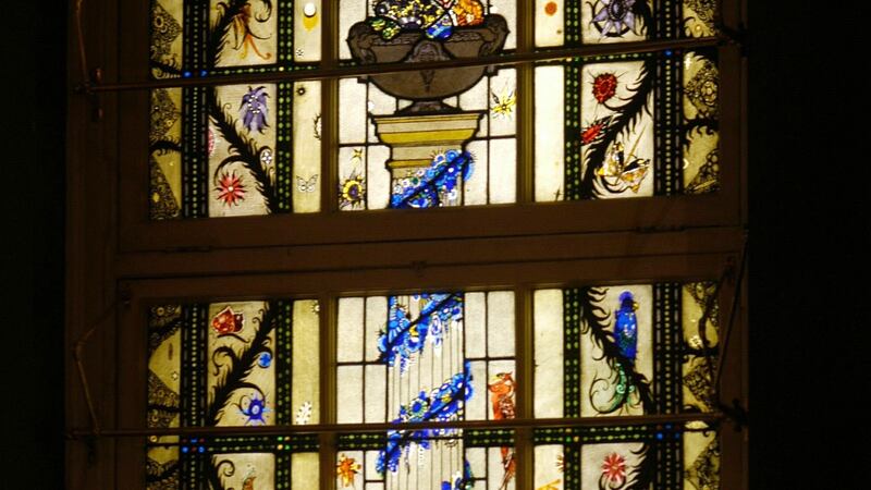 One of the Harry Clarke windows at Bewley’s on Grafton Street in Dublin. The Commercial Court will be hearing a case disputing their ownership. The litigants are developer Johnny Ronan and Bewley’s operator Paddy Campbell. Photograph: Joe St Leger