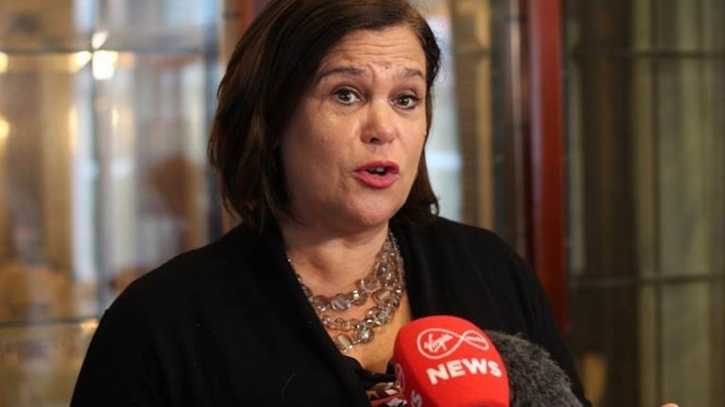 Sinn Féin president Mary Lou McDonald: Asked if the IRA still exists, even as a political organisation, she said: ‘No, it does not, so far as I am aware, no, it does not.’ Handout photograph: Sinn Féin/PA Wire