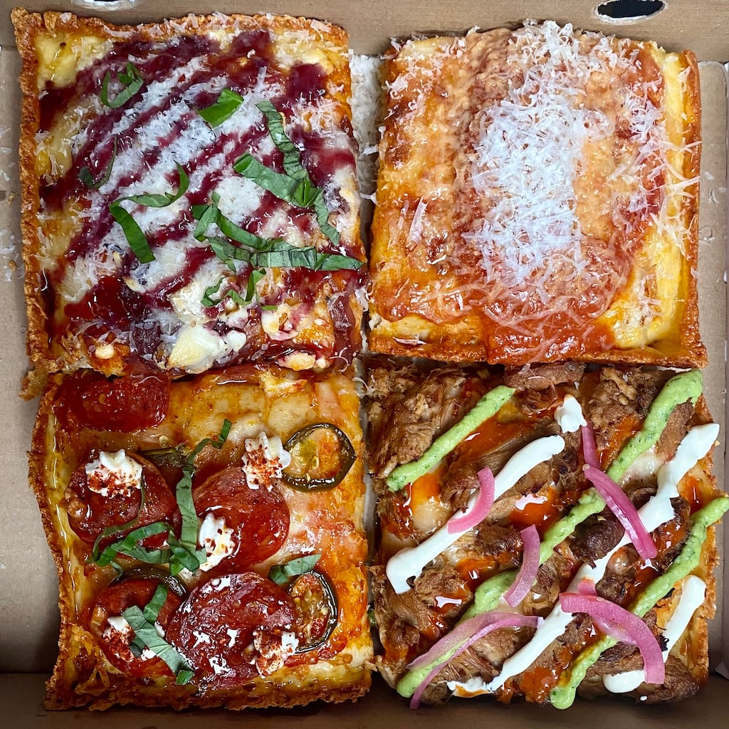 Doom Slice: delicious Detroit-style pizza. Photograph: Corinna Hardgrave