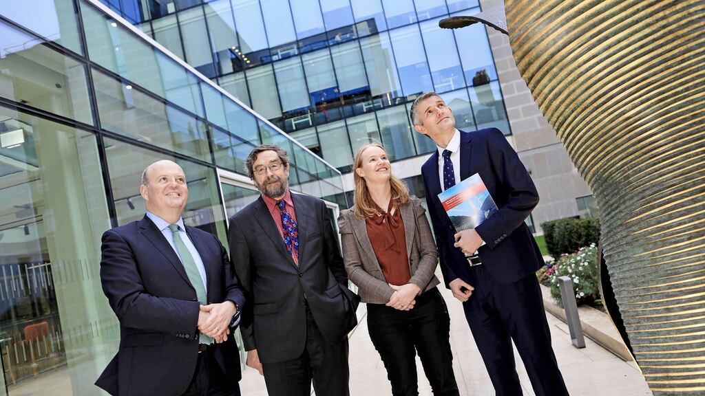 Colin Hunt, chief executive of AIB; Prof John FitzGerald, chairman of the National Advisory Council on Climate Change; Karen Coyle of AIB and Shane O’Reilly of CDP.