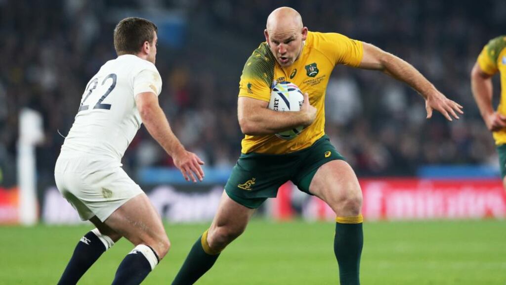 Australian captain and hooker Stephen Moore and the rest of the Australian frontrowers did their talking on the pitch against England at Twickenham. Photograph: David Rogers/Getty Images