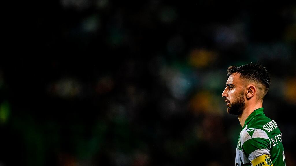 Sporting’s Portuguese midfielder Bruno Fernandes looks to be on his way to Old Trafford. Photograph: Getty Images