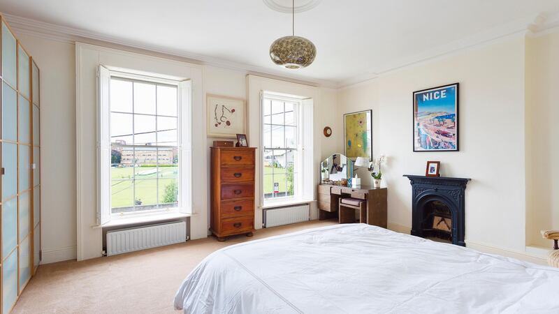 Number 11 Mountpleasant Avenue Upper: the master bedroom overlooks the cricket grounds opposite.