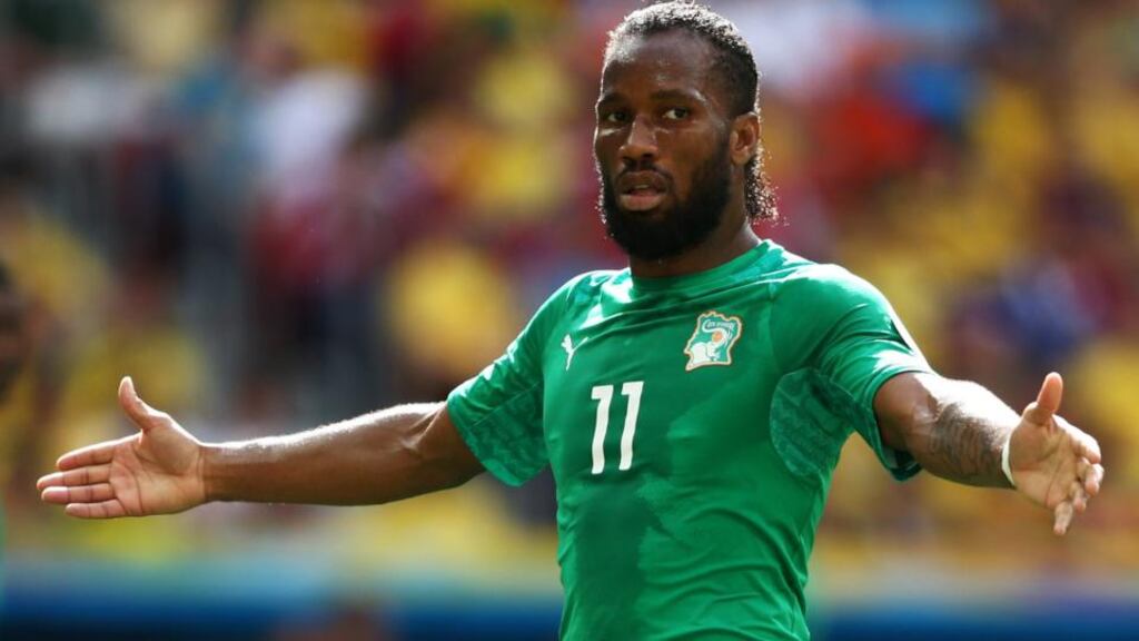 Didier Drogba has retired from international football after winning 104 caps with the Ivory Coast and captaining the side for eight years. Photograph: Warren Little/Getty Images