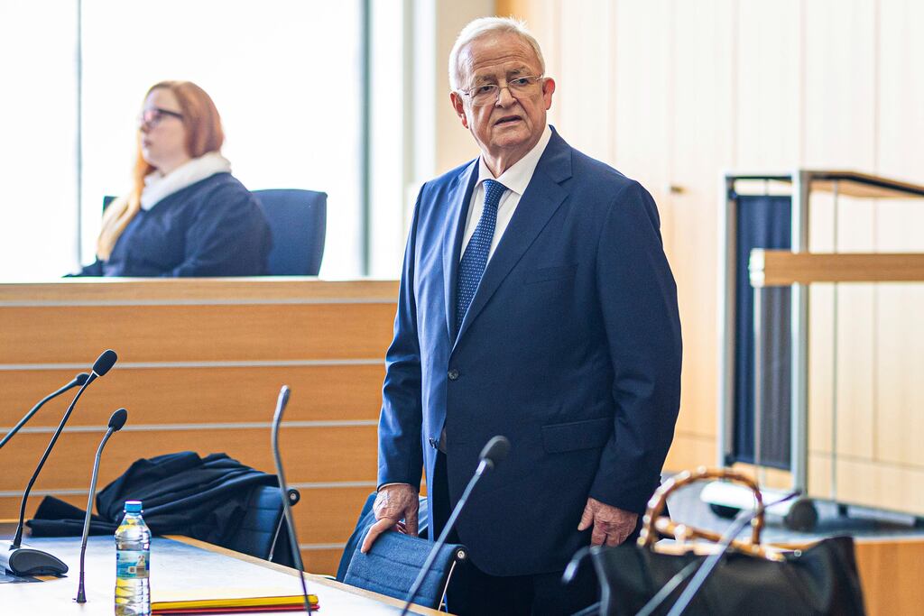 Former Volkswagen Group chief executive Martin Winterkorn in court on Tuesday. Photograph: Moritz Frankenberg/dpa/AP