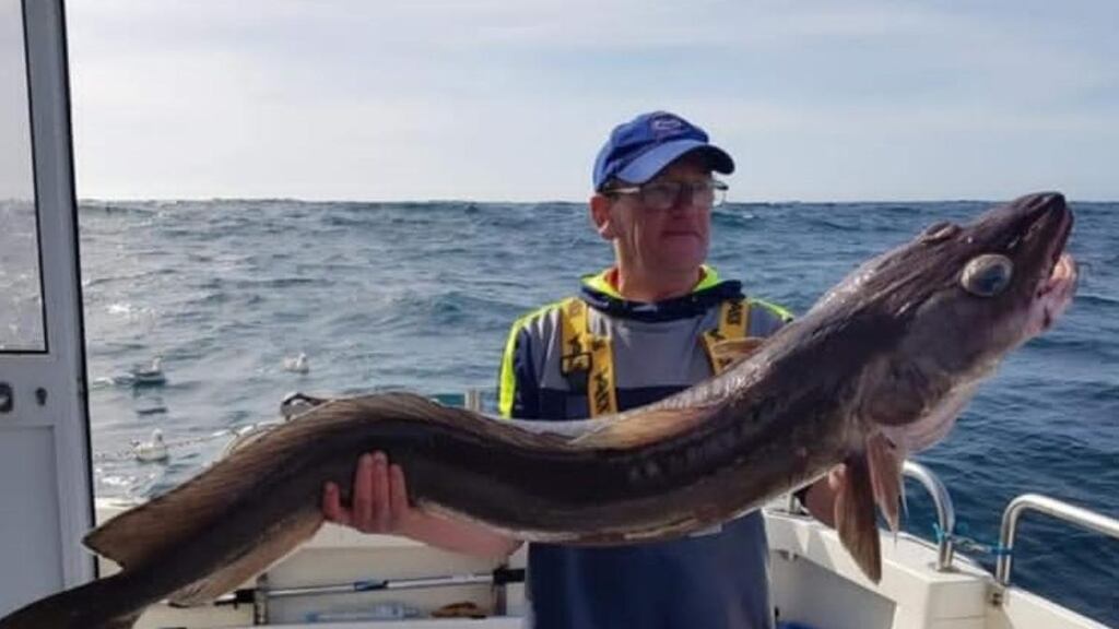 Bert McGregor with his specimen ling of 33lb 5oz caught out from Courtmacsherry, Co Cork.