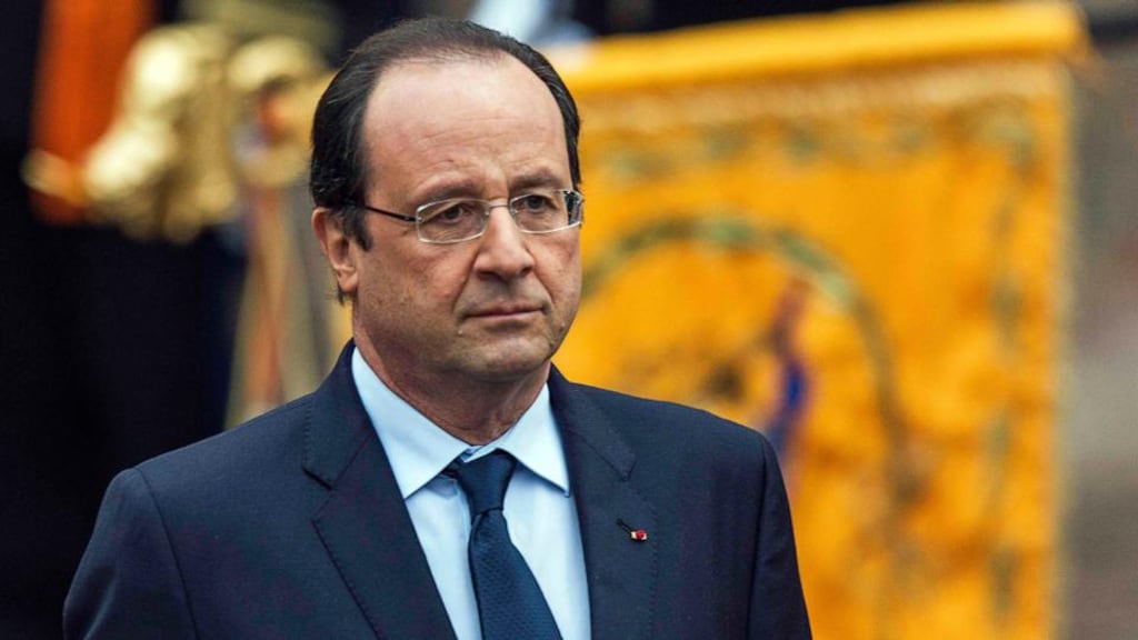 François Hollande: despite the messy entrails of his private life smudging the Élysée mirrors, his popularity has risen. The French never need to be reminded that amour is ageless. Photograph: Michael Kooren/Reuters
