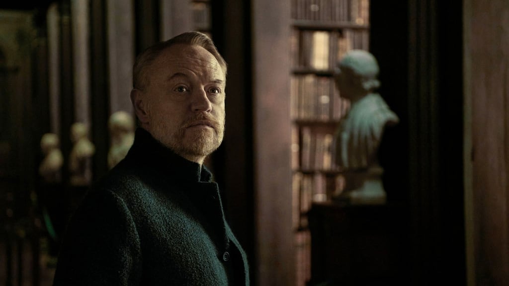 Foundation: Jared Harris as Hari Seldon, in a scene filmed in the Long Room library at Trinity College Dublin