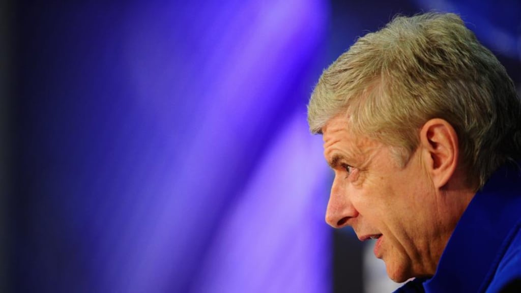 Arsene Wenger: “We know we have to attack, but we know as well that we have to defend, so I have to find the right balance because Bayern are a good team going forward.” Photograph: Lennart Preiss/Bongarts/Getty Images
