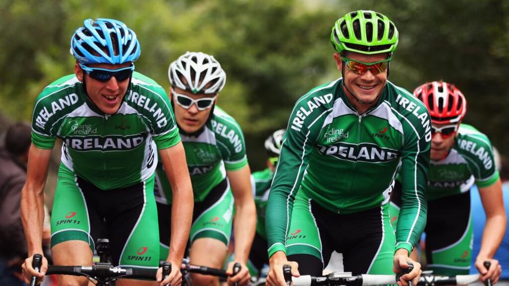 Dan Martin (left) and Nicolas Roche are hoping to have a change of fortune in this weekend’s Il Lombardia Classic.
