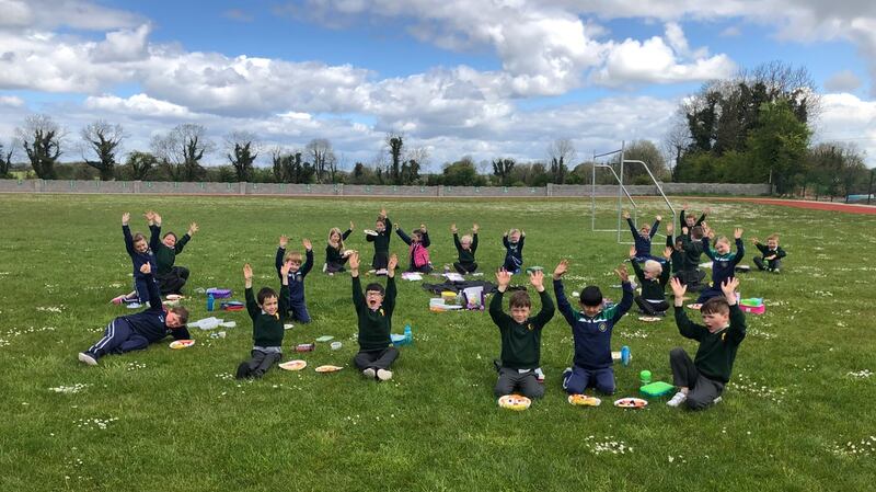 Pupils at Tarmon National School, Co Roscommon, take part on an outdoor class