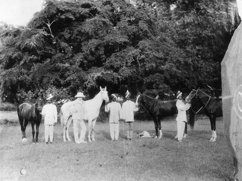 Winston Churchill prepares to play polo during a visit to India around 1900.  Photograph: Hulton Archive/Getty Images