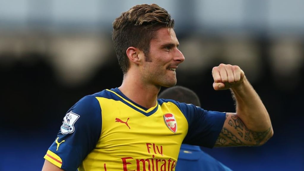 Olivier Giroud of Arsenal sidelined until the new year. Photograph: Clive Brunskill/Getty Images