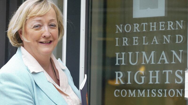 Prof Monica McWilliams in her Belfast office in 2005 as she took up the position of head of the province’s Human Rights Commission. Photograph: Paul Faith/PA