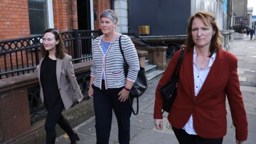 Retired captain Yvonne O’Rourke, company quartermaster Sgt Karina Molloy and Capt Diane Byrne, of the Women of Honour group, after a meeting with Minister for Defence Simon Coveney last week. Photograph: Dara Mac Dónaill