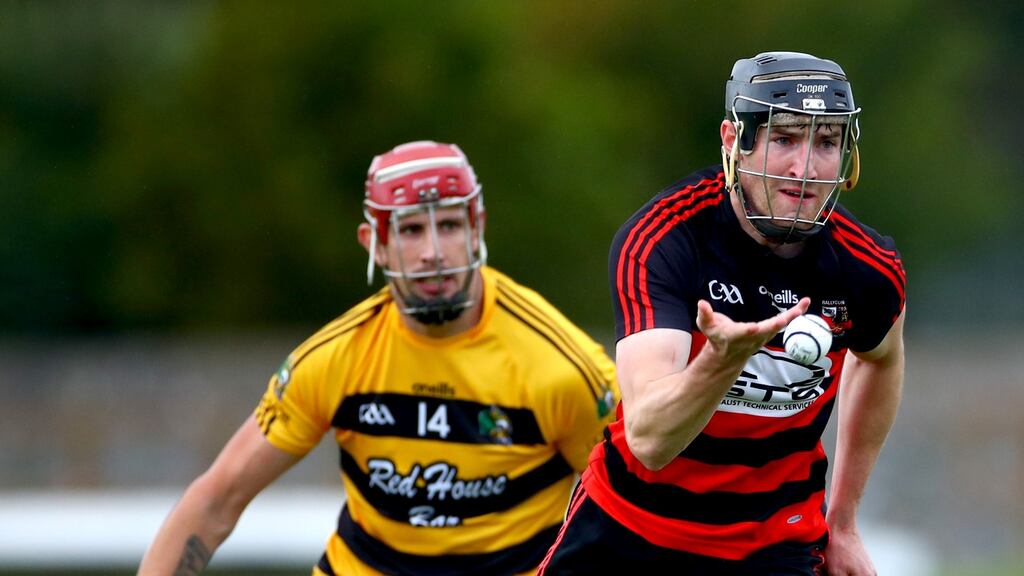Lismore’s Maurice Shanahan and Barry Coughlan of Ballygunner during their Waterford SHC semi-final at Fraher Field, Dungarvan, Co Waterford. Photograph: James Crombie/Inpho