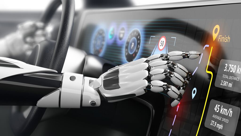 ‘We’ve taken a wrong turn,’ I say. ‘Shut up,’ the robot says curtly, not taking his eyes away from the road in front of us. Photograph: iStock