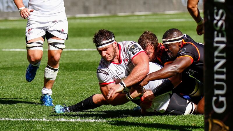 Marcell Coetzee scored one of Ulster’s three tries against the Southern Kings. Photograph: Michael Sheehan/Gallo/Getty