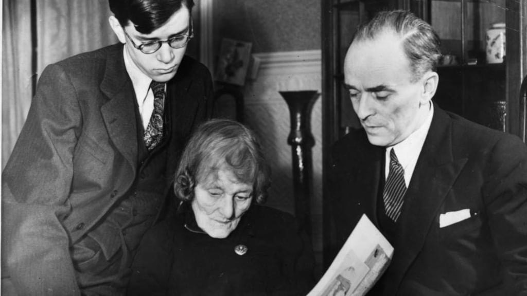 Late former minister Sean MacBride (right) with his mother Maud Gonne MacBride and his son Tiernan, photographed in 1948. File photograph: The Irish Times