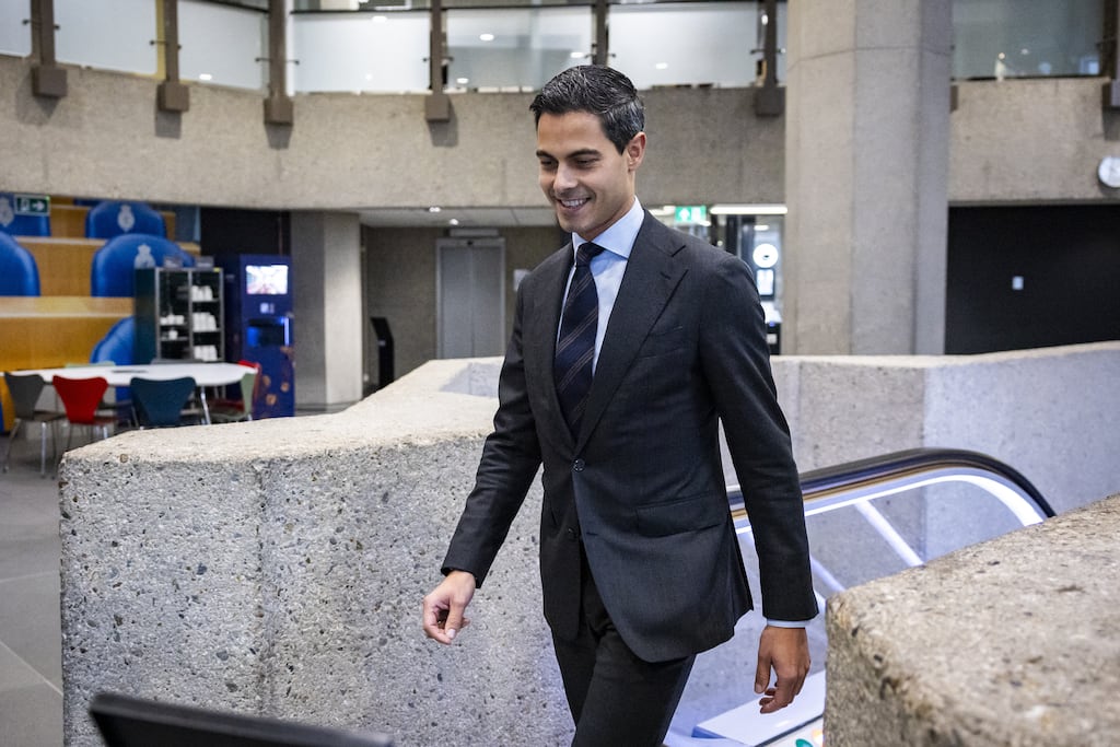 Democrats 66 (D66) parliamentary group leader Rob Jetten arrives for a meeting with the Dutch House Speaker and parliamentary group leaders in The Hague, Netherlands, on November 4th. Photograph: Sem van der Wal/ANP/AFP via Getty Images